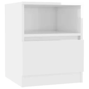 Table de chevet blanc design moderne étagère étagère ouverte, 40x40x50cm