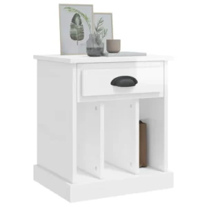 Chevet bois blanc design moderne tiroir coulissant, 43x36x50cm