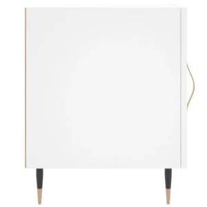 Chevet bois blanche design moderne tablette, 40x40x50cm