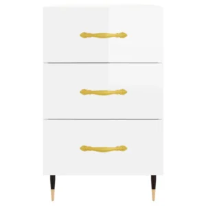 Chevet bois blanche design original tiroir coulissant, 40x40x66cm