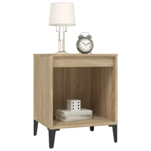 Table de chevet chêne design moderne connecté, 40x35x50cm