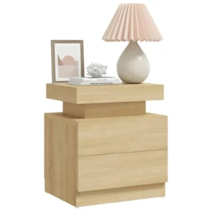Chevet chêne design tiroir coulissant, 45x35x52cm