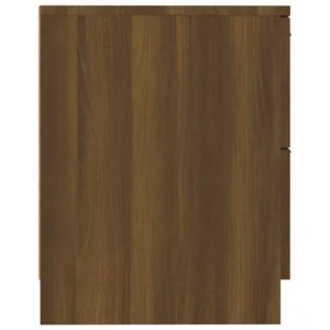Table de nuit chêne marron design transparent, 45x39x50cm
