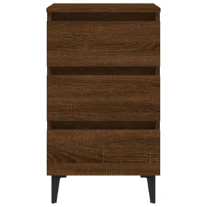 Table de nuit métal marron design industriel suspendu, 40x35x69cm