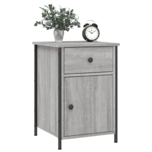 Chevet bois gris moderne 1 tiroir, 40x42x60cm