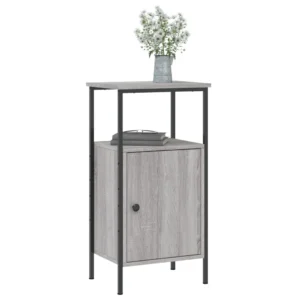 Chevet bois gris design moderne suspendu, 41x31x80cm