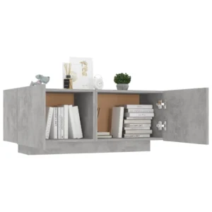 Table de nuit bois gris design moderne connecté, 100x35x40cm
