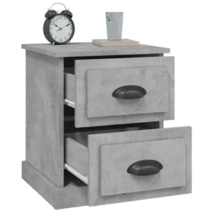 Table de chevet bois gris design suspendu, 39x39x47.5cm