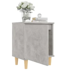Table de nuit bois gris design scandinave compact, 40x30x50cm