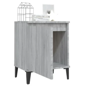 Chevet métal gris design moderne 1 tiroir, 40x30x50cm