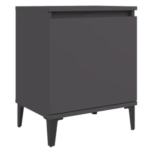 Table de nuit métal design moderne étagère ouverte, 40x30x50cm