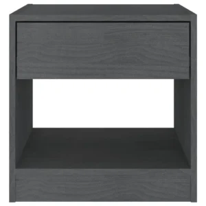 Table de nuit pin gris rustique 1 tiroir, 40x31x40cm