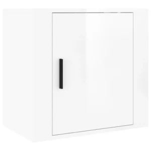 Table de nuit bois blanc design moderne flottant, 50x30x47cm