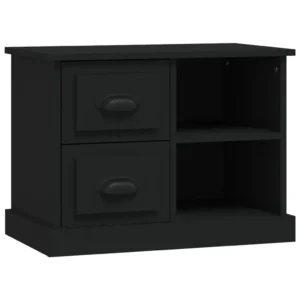 Table de nuit bois moderne 2 tiroirs, 60x35.5x45cm
