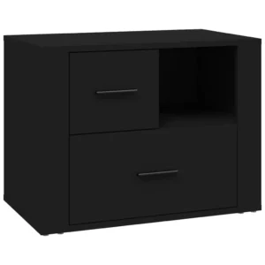 Chevet bois design moderne 2 tiroirs, 60x36x45cm