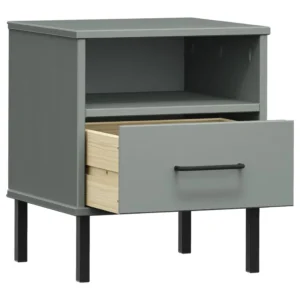 Table de chevet pin design moderne 1 tiroir, 40x35x46.5cm