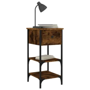 Lot de 2 chevets bois design compact, 34x36x70cm