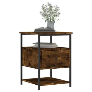 Lot de 2 tables de chevet bois design moderne compact, 40x42x56cm
