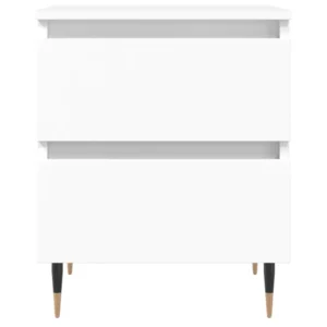 Lot de 2 tables de nuit bois design moderne 2 tiroirs, 40x35x50cm