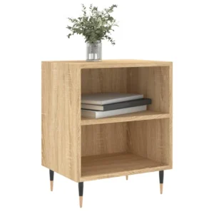 Lot de 2 tables de chevet bois design moderne flottant, 40x30x50cm