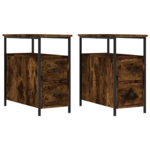 Lot de 2 tables de chevet bois design moderne compact, 30x60x60cm