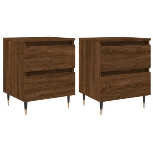 Lot de 2 chevets bois marron moderne flottant, 40x35x50cm